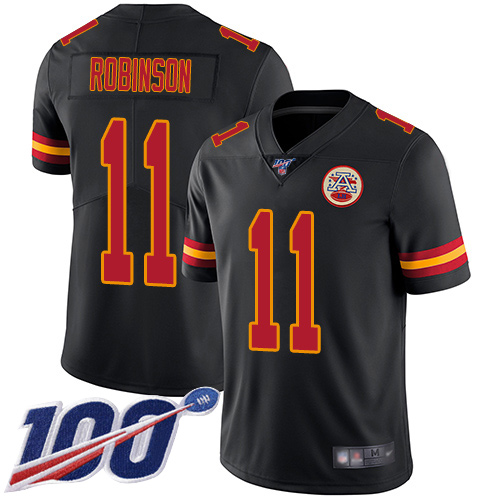 Men Kansas City Chiefs #11 Robinson Demarcus Limited Black Rush Vapor Untouchable 100th Season Football Nike NFL Jersey